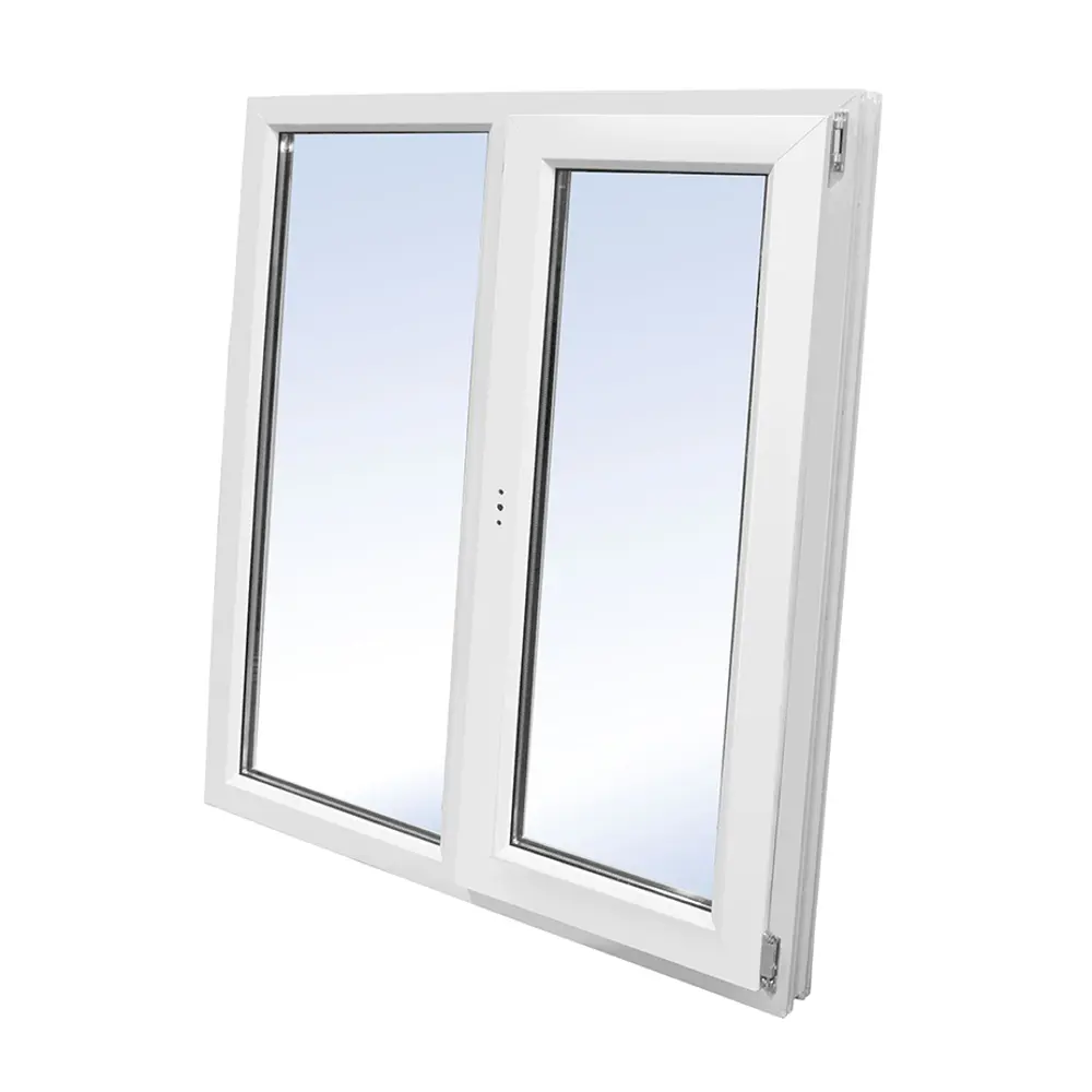 Пластиковое окно ПВХ VEKA 1300x1200мм (ВхШ) двухстворчатое двухкамерный стеклопакет белый (с двух сторон)