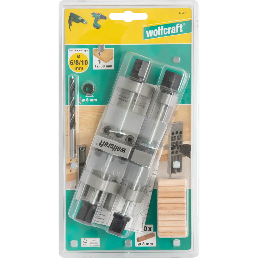 Универсальный набор для выполнения соединений Wolfcraft 3750000, 6/8/10 мм STLM-2049785 - Вид №4