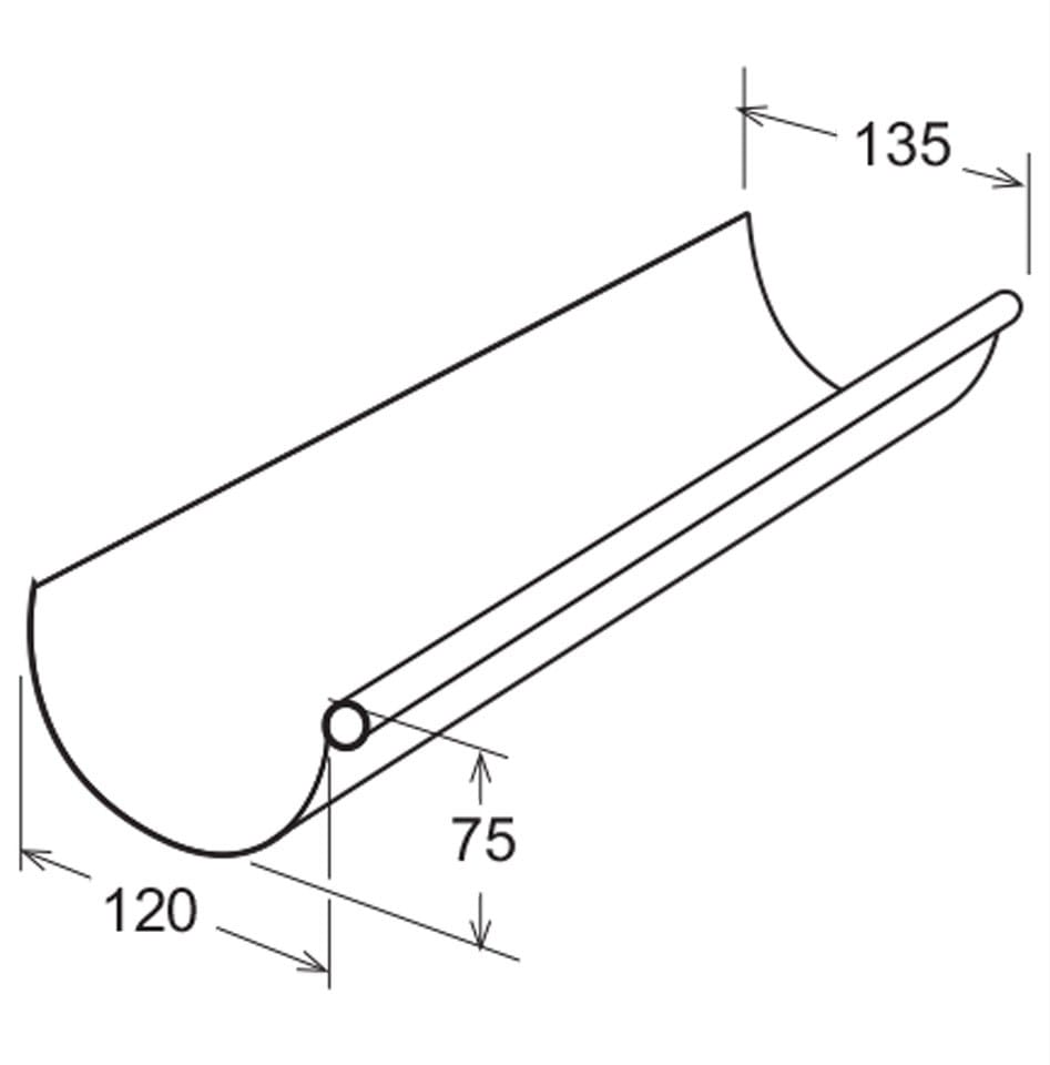 Желоб металлический эффект модель 125 First Corporation First Plast ARCH-00028970 - Вид №2