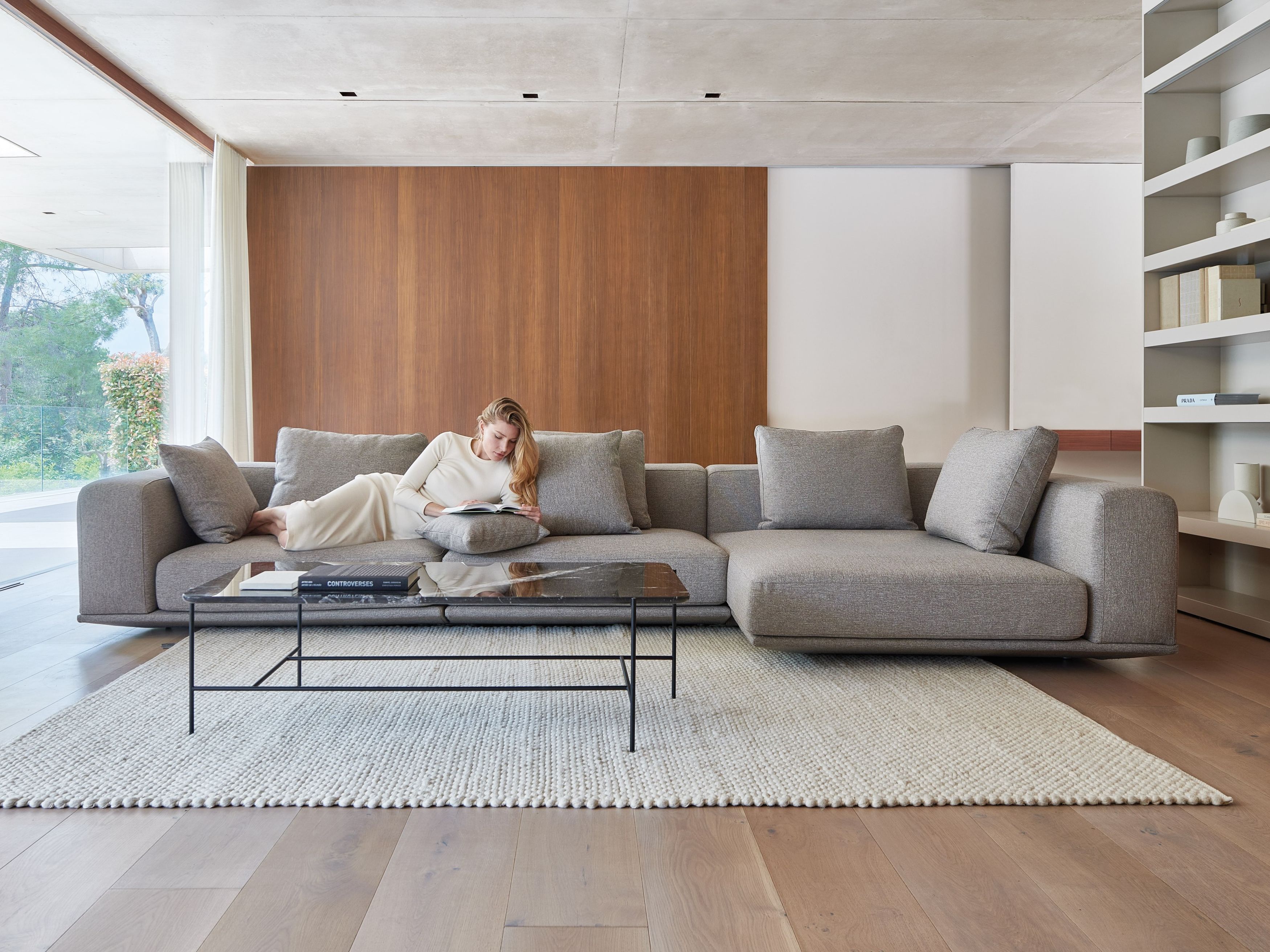 Тканевый диван с полуостровом Lebom LARGE ARCH-00056705