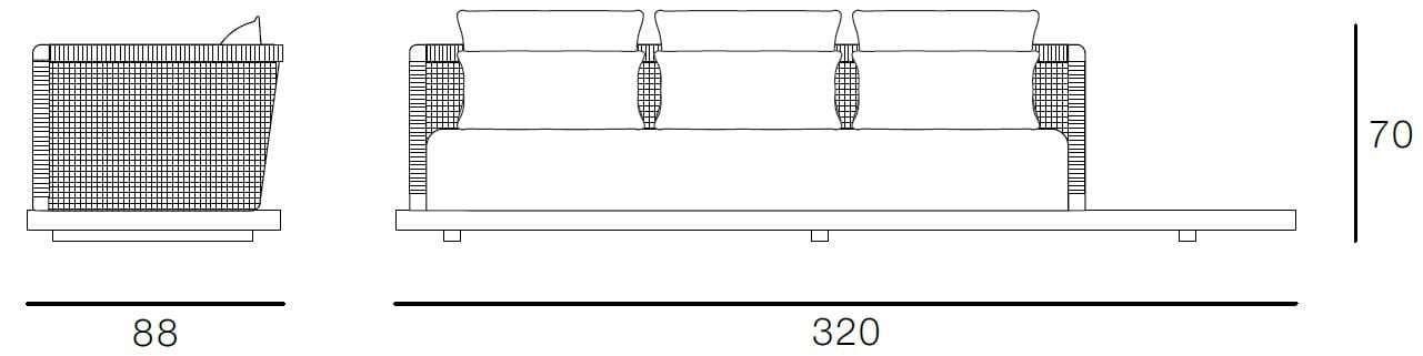 3-местный диван из ткани и дерева со встроенным журнальным столиком Vical Home Trena ARCH-00064649 - Вид №5