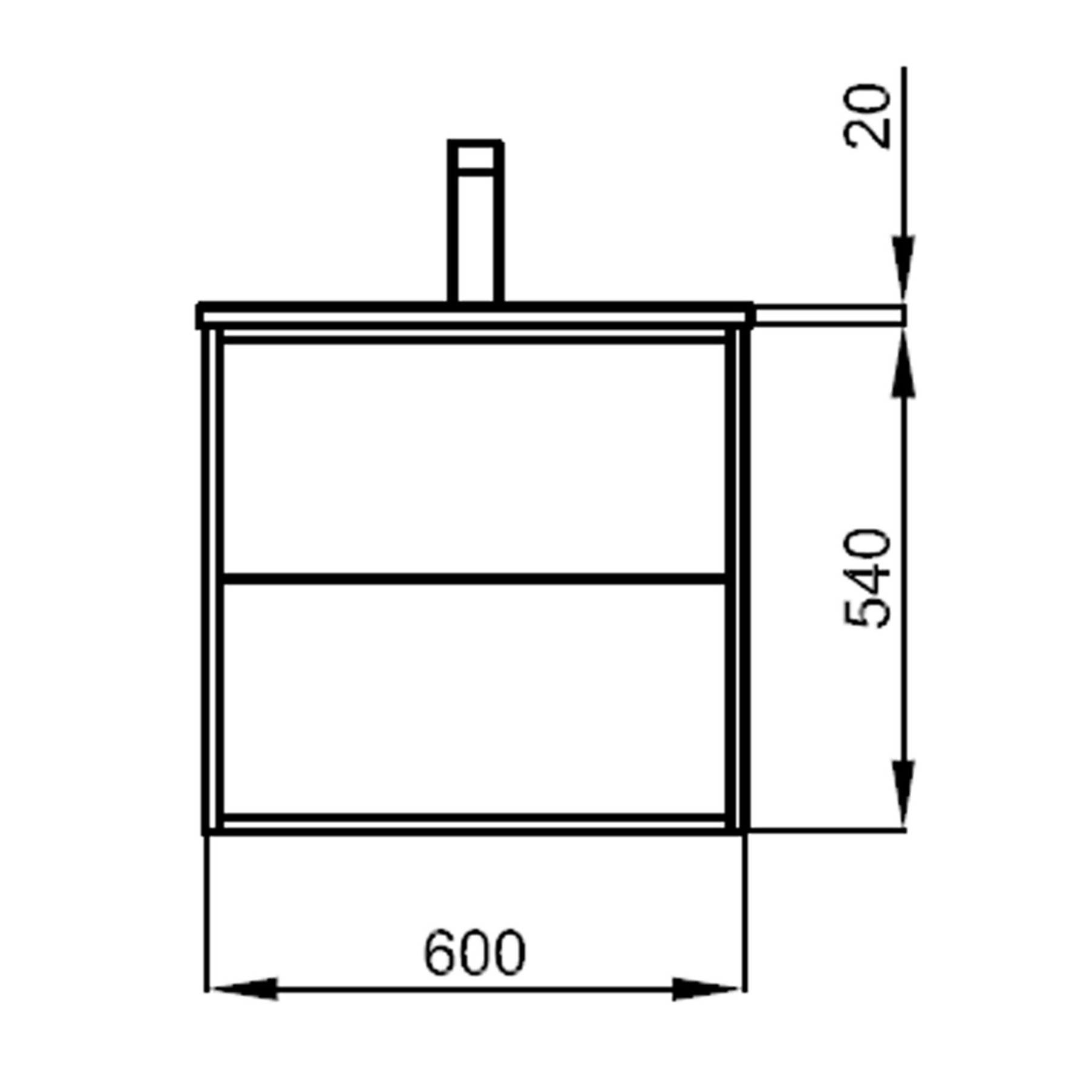 87826 SALGAR Мебель для умывальника OPTIMUS 600 MATT BLACK + Раковина Мягкий черный  - Вид №1