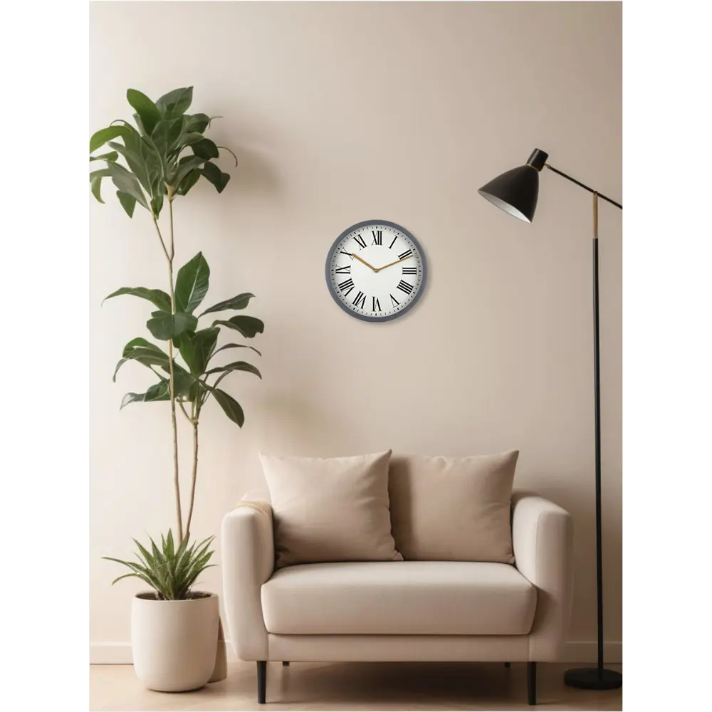 TROYKATIME Настенные часы с римским циферблатом в бело-серых тонах 89408016 STLM-1568674 - Вид №6