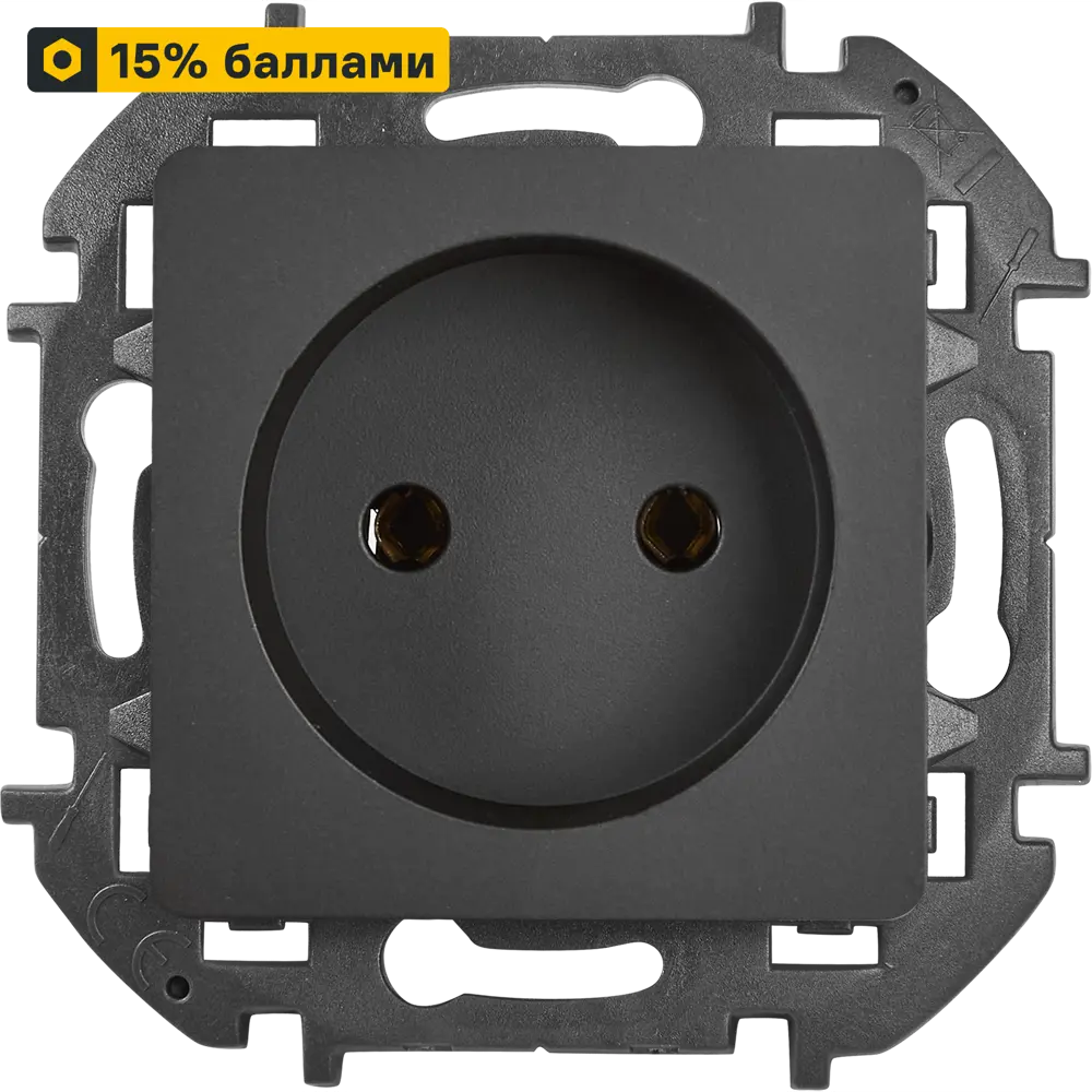 LEXMAN LILIAN - Розетка скрытого монтажа антрацит без заземления 86761359 STLM-0071330