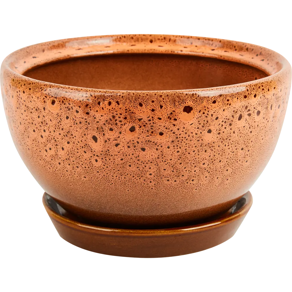 Горшок цветочный Gonchar Камелия №2 Люкс ø22 h15 v2.5 л керамика оранжевый STLM-2034657