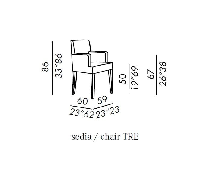 Мягкий стул с подлокотниками Meridiani CRUZ ARCH-00122702 - Вид №2