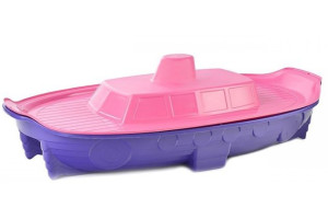 16842463 Песочница-бассейн Корабль с крышкой, розово-фиолетовая, 71.5х138 см 03355/1 Doloni