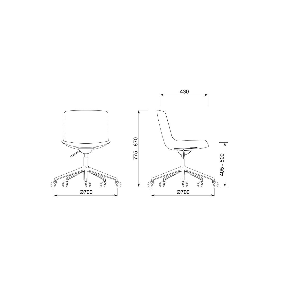 Тканевый поворотный стул с подлокотниками Sitland Милош ARCH-00144731 - Вид №4