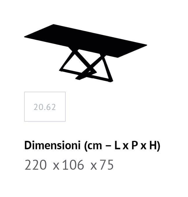 Прямоугольный обеденный стол из стали и дерева Bontempi Casa Millennium ARCH-00040042 - Вид №17