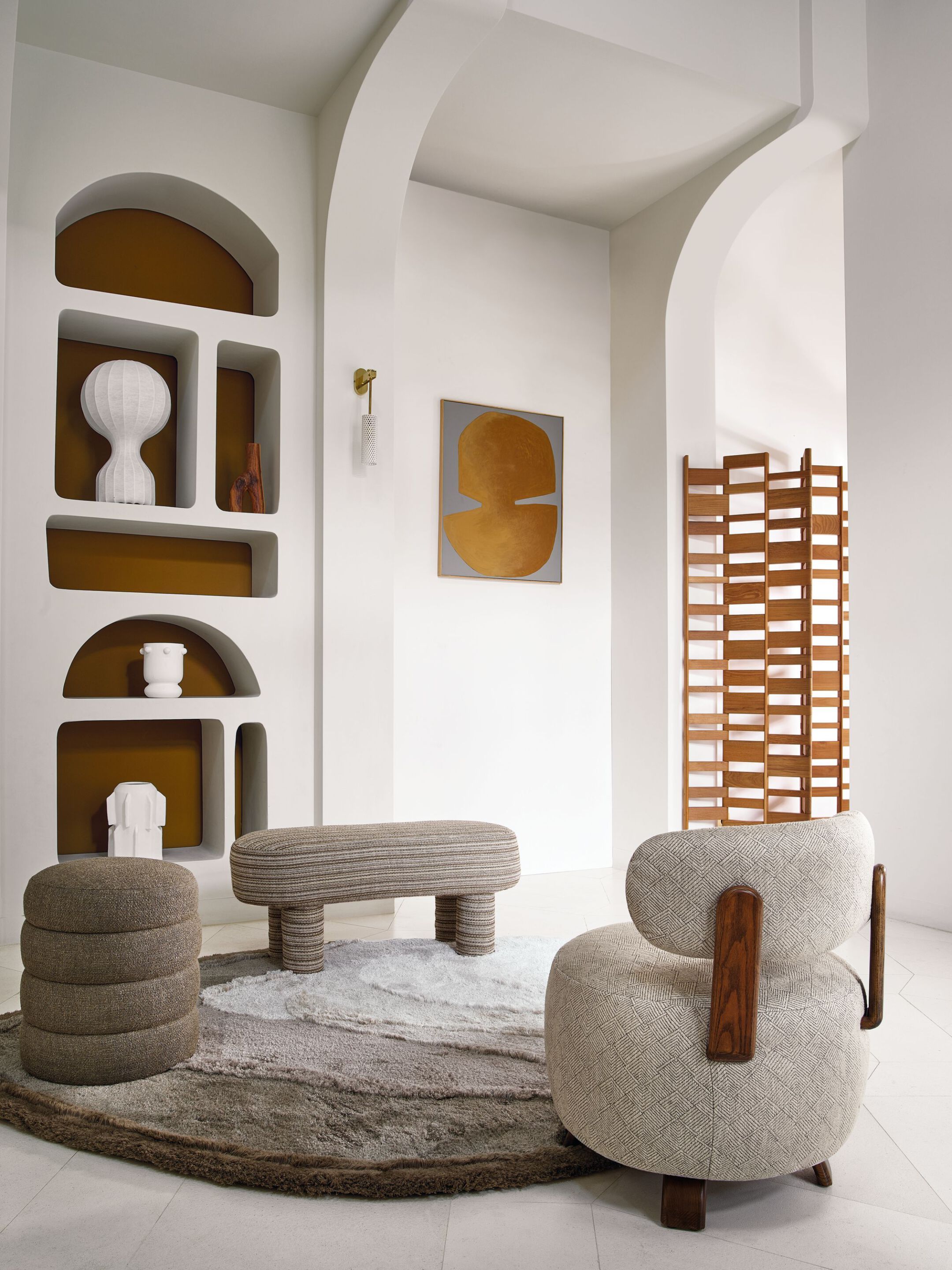 Полосатая Жаккардовая ткань Casamance Desert ARCH-00092435 - Вид №1