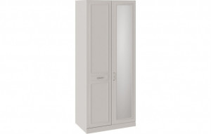 174682 Сабрина СМ-307.07.221-01L Шкаф для одежды с 1 глухой и 1 зеркальной дверью левый с опорой Трия