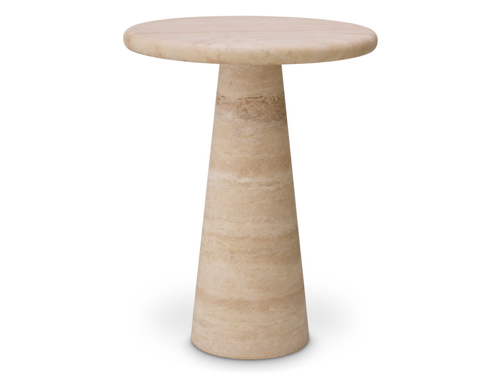 Высокий круглый журнальный столик из травертина Eichholtz ADRIANA ARCH-00076202