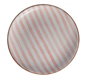 487126 Тарелка "Страйп", без полей, 21 см, розовая Дымов Керамика