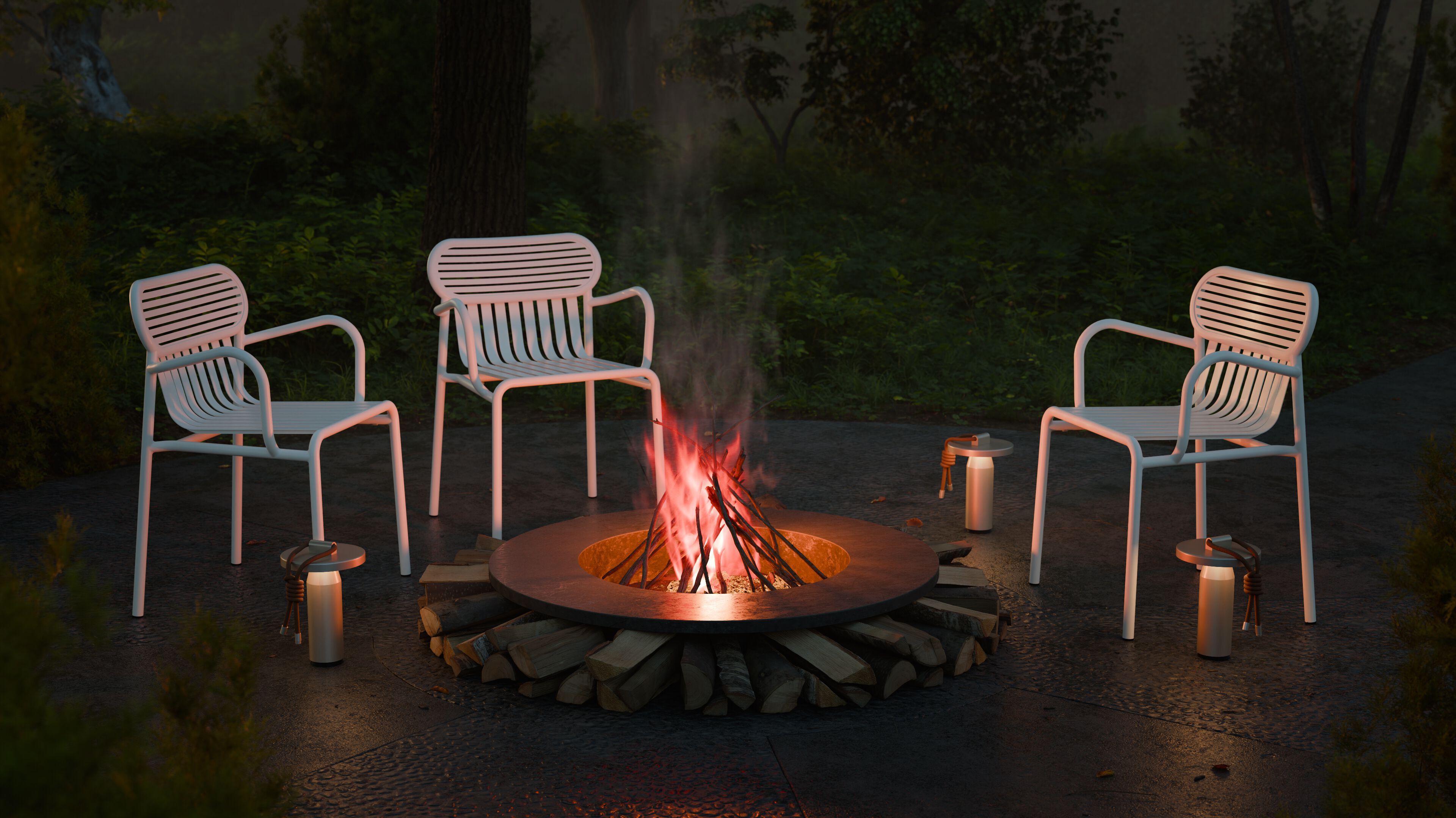 Алюминиевый штабелируемый стул с порошковым покрытием с подлокотниками Petite Friture выходные ARCH-00096326 - Вид №34