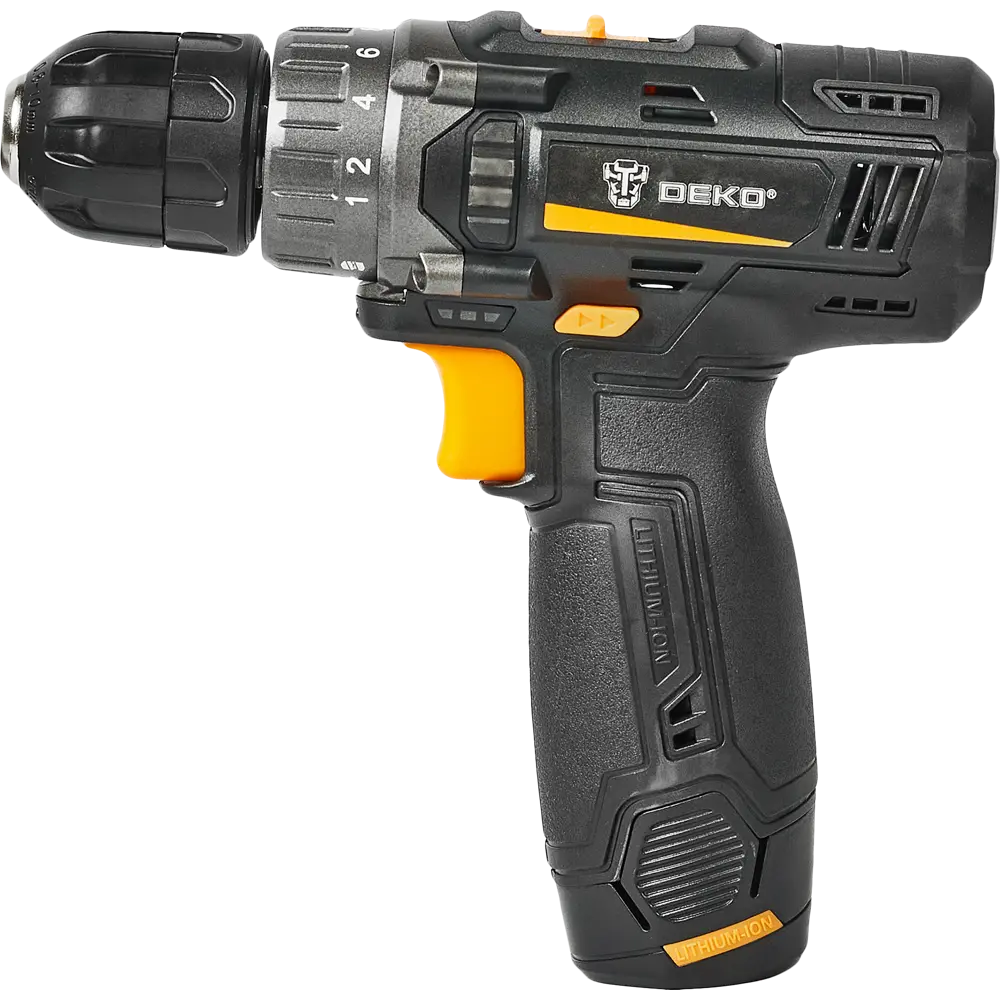 Дрель-шуруповерт аккумуляторная Deko GCD12DU3 063-4140, 12 В Li-Ion 2x2 Ач STLM-2102749 - Вид №3