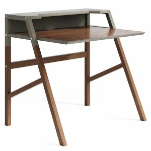 Компьютерный стол с полкой деревянный, дымчатый кварц Youk THE IDEA  210623 Коричневый