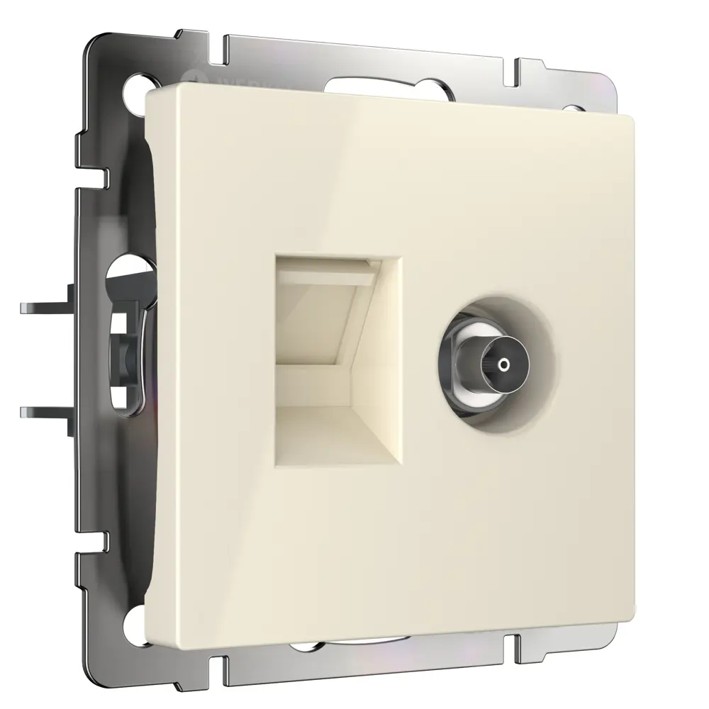 Розетка встраиваемая Werkel RJ-45 cat 6 без заземления цвет слоновая кость STLM-2055986