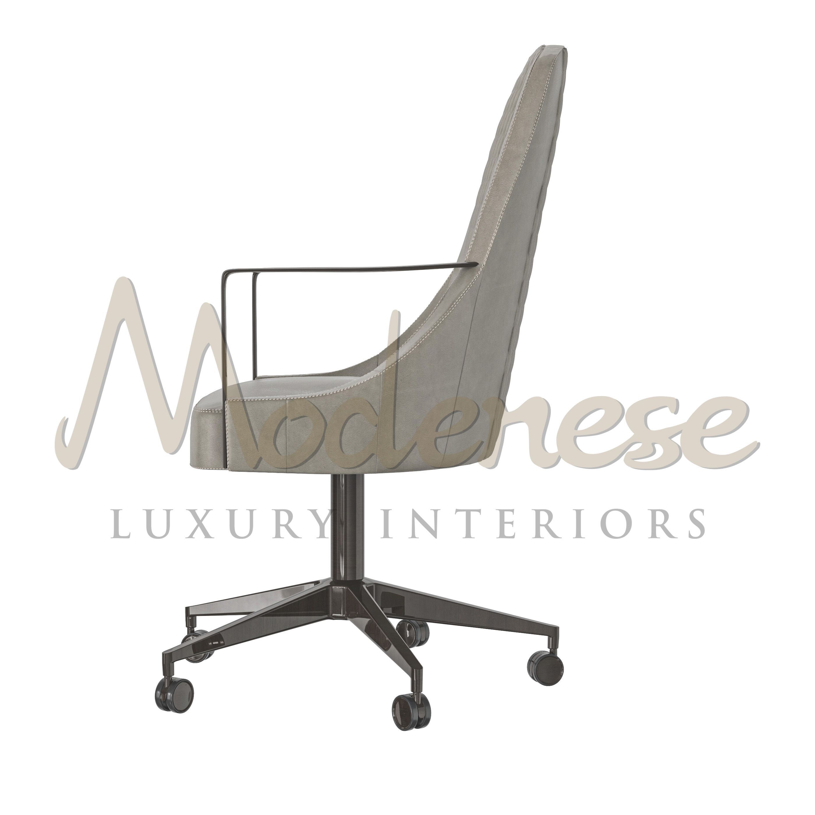 Кожаный поворотный операционный офисный стул с колесами Modenese Luxury Interiors 20301 ARCH-00012342