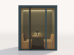 Акустическая офисная кабина со встроенным освещением