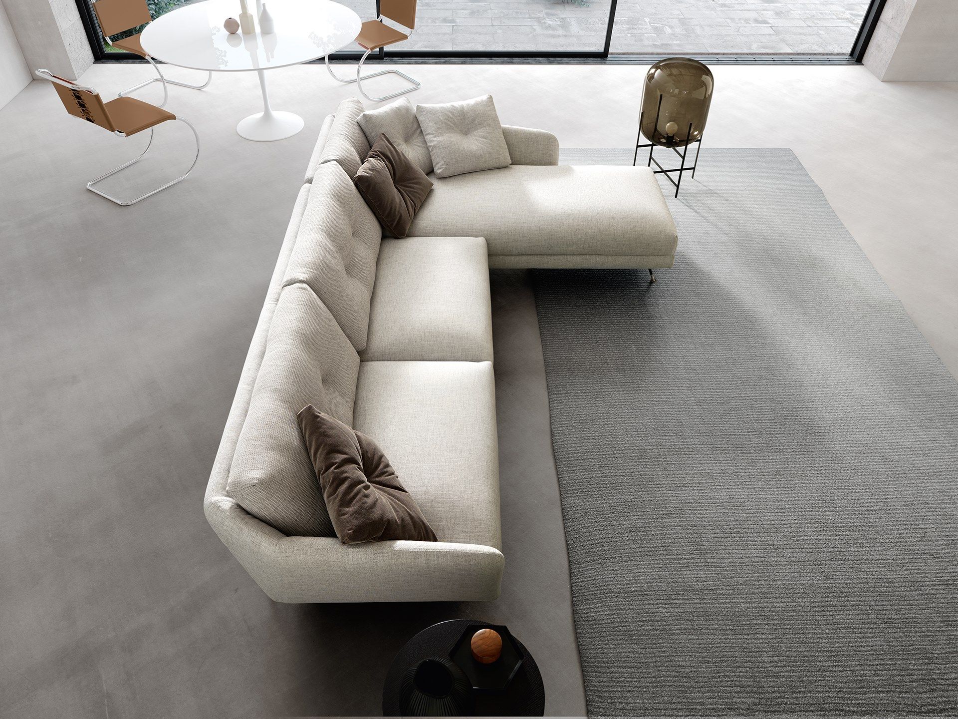 Секционный тканевый диван с полуостровом VALENTINI ARCH-00134554 - Вид №5