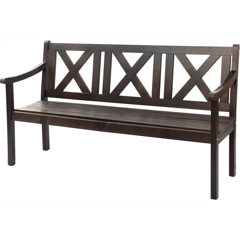 Скамья садовая Копенгаген 161х63х86 см дерево коричневая Santreyd STLM-2115469