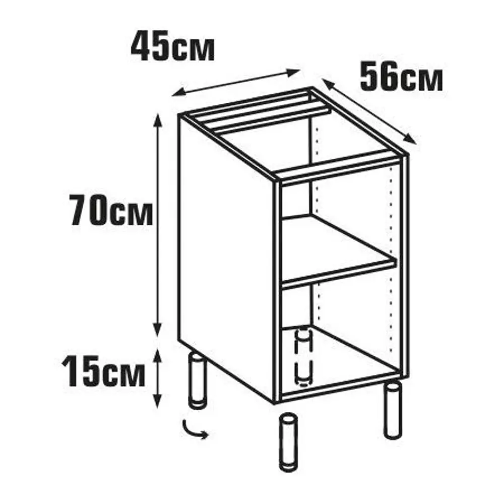 Каркас напольный 45x70x56 см, ЛДСП, цвет белый 18793272 STLM-2113978 DELINIA  - Вид №6