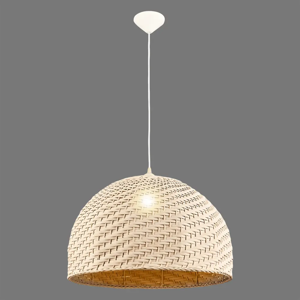 Подвесной светильник Eko 1xE27x60 Вт, металл/текстиль, цвет белый/мультиколор LAMPLANDIA STLM-2204602 - Вид №3