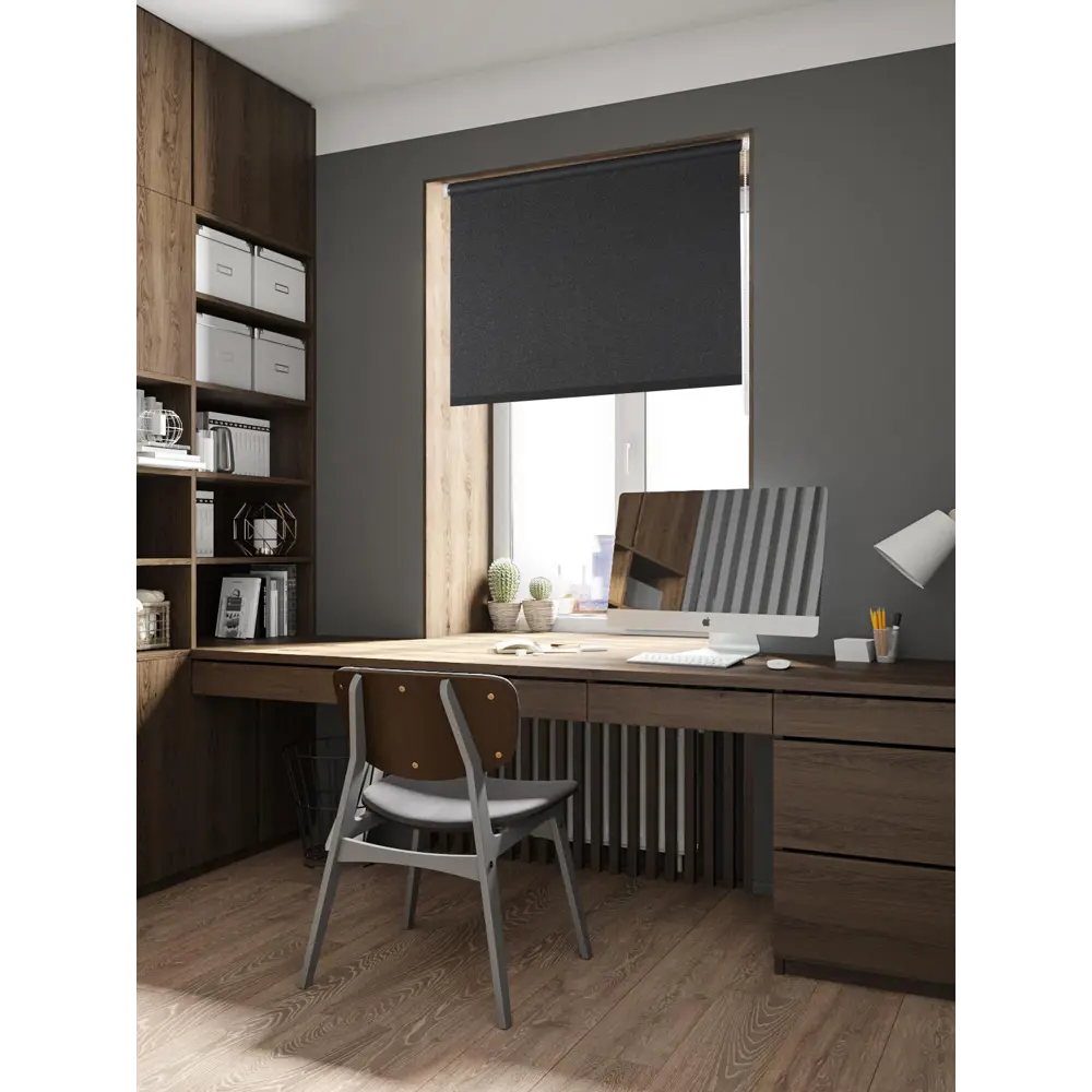 Штора рулонная Shine 90x160 см черная PRAKTO STLM-2030212 - Вид №4