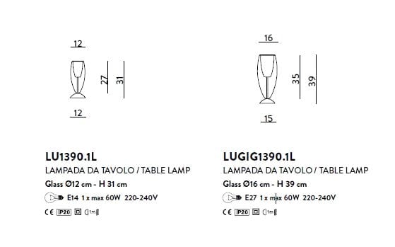 Металлическая настольная лампа из боросиликатного стекла Cangini & Tucci флейта ARCH-00108641 - Вид №2