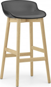 605182 Барный стул 75 см Дуб передняя обивка Черный / Ультра кожа Normann Copenhagen Hyg