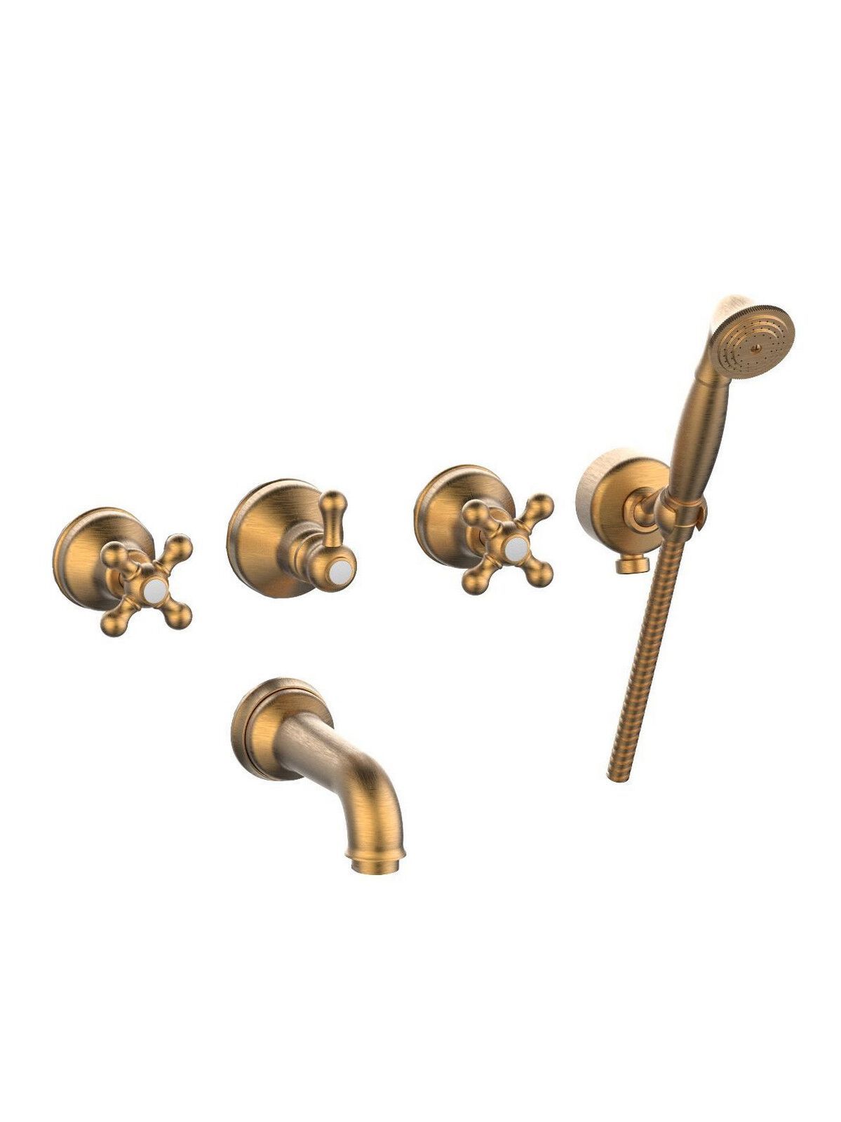 Встраиваемый настенный смеситель для ванны с 5 отверстиями Rubinetterie Frattini Dedra ARCH-00048480 - Вид №2