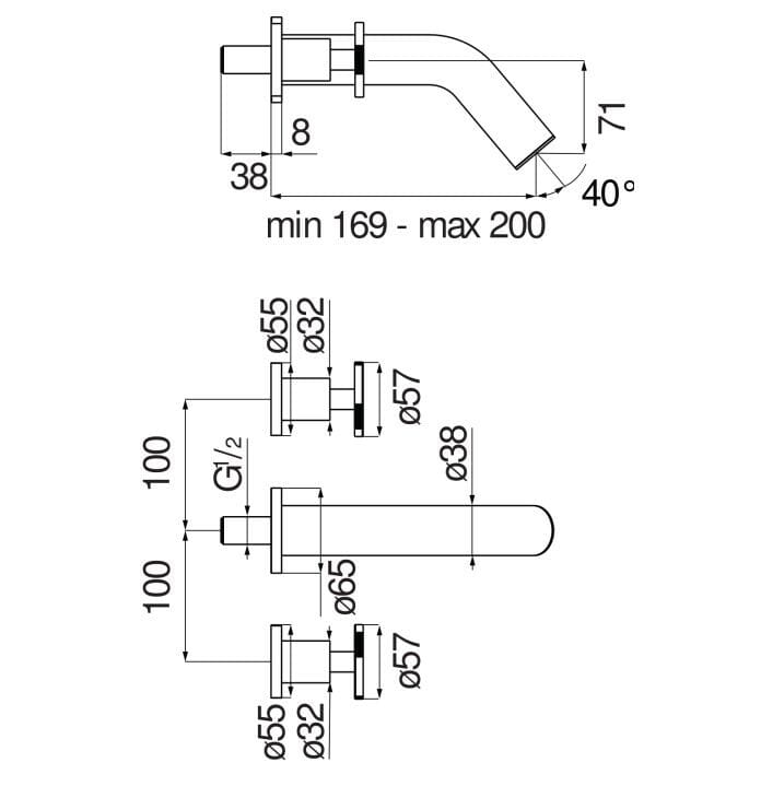 Настенный смеситель для раковины без слива Nobili Sole ARCH-00120942 - Вид №3