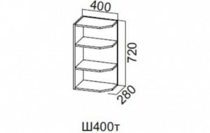 87015 Ш400т/720 Шкаф навесной 400/720 (торцевой) SV-мебель