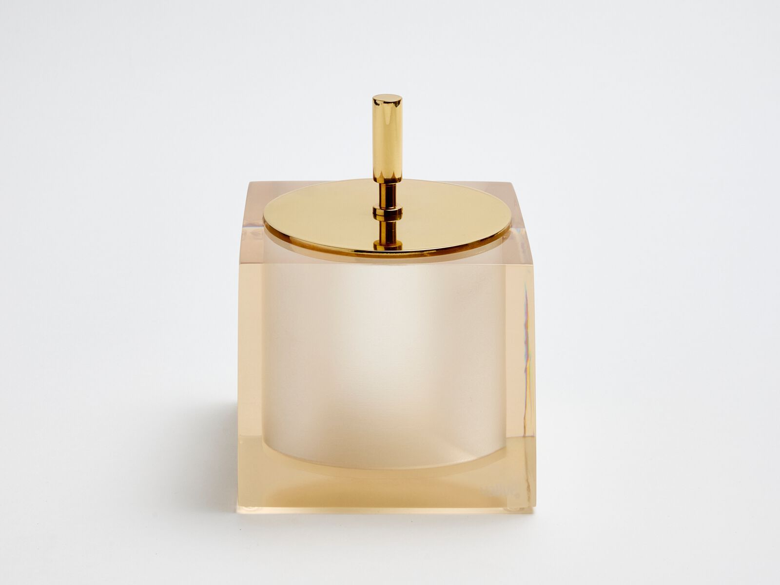 Держатель для хлопка из смолы с крышкой Vallvé GLOSS LIGHT GOLD ARCH-00118461