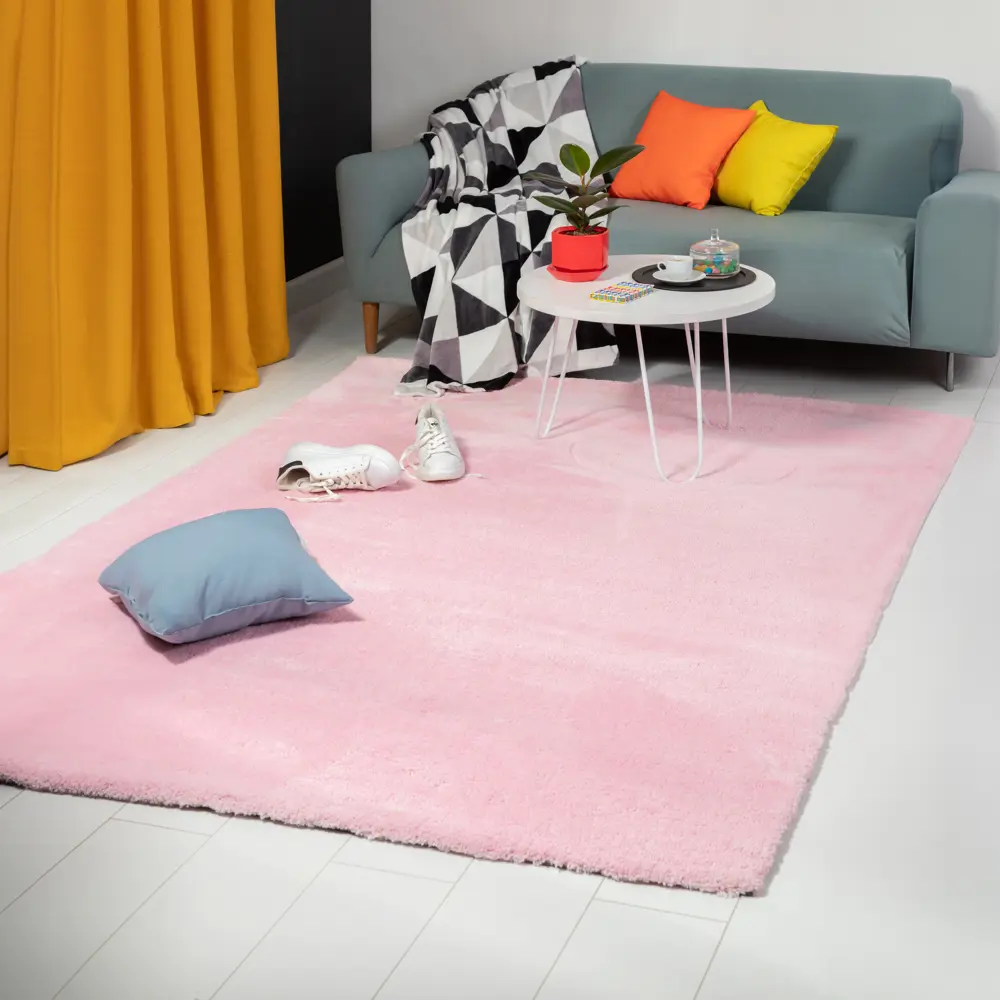 Ковер полиэстер Amigo Лавсан 120x180 см цвет розовый STLM-2002300