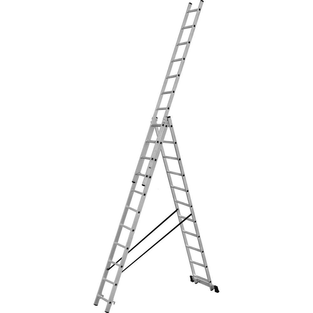 Лестница раскладная выдвижная 3-секционная DILWIS до 7.09 м 11 ступеней STLM-2105408 - Вид №1