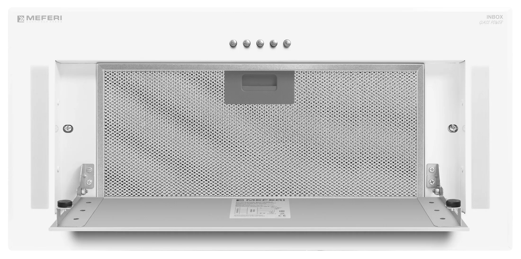 9168705 Вытяжка полновстраиваемая Meferi INBOX60WH GLASS POWER белый/белый STDN-0116101 - Вид №6