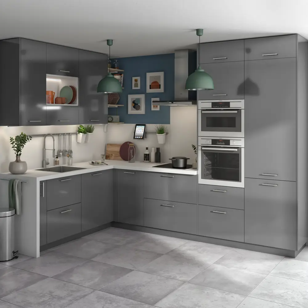 Фасад для кухонного шкафа Аша грей 39.7x76.5 см Delinia ID ЛДСП цвет светло-серый STLM-2179166 - Вид №5