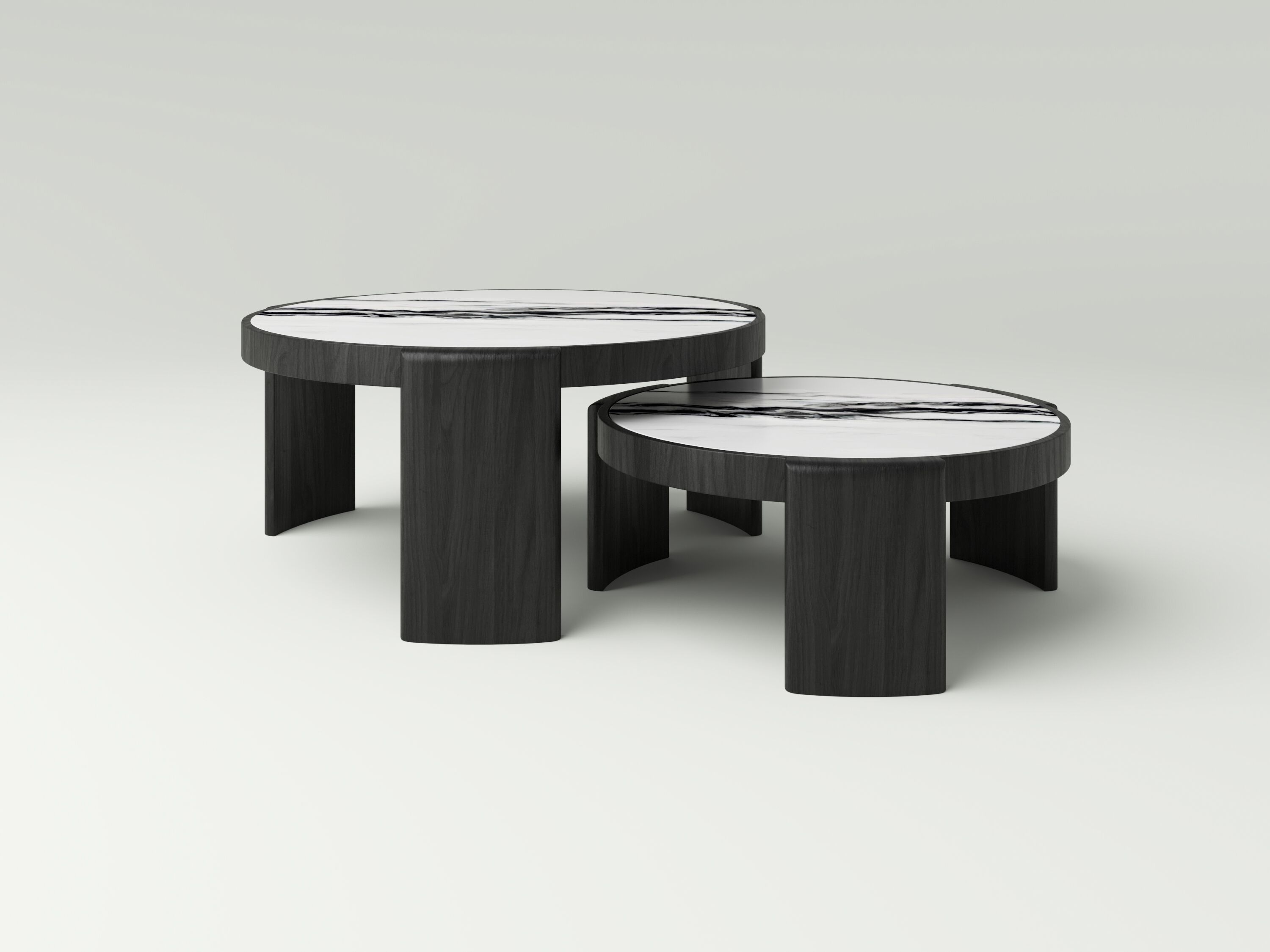 Круглый журнальный столик из дуба с каменным верхом NITZAN HOME ARIEL ARCH-00115708 - Вид №1