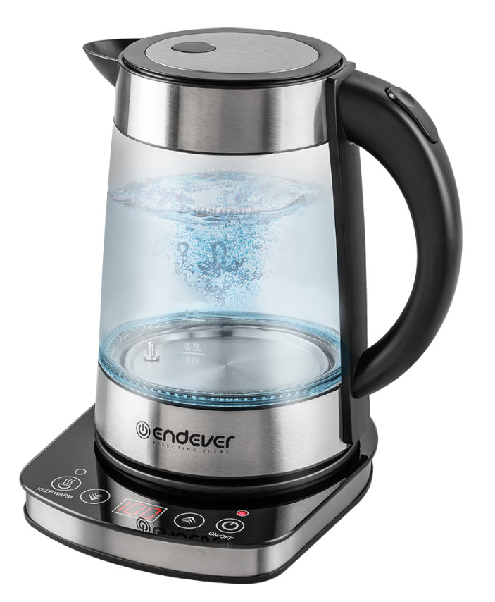 9050704 Электрочайник Endever Skyline KR-367G серебристый KROMAX STDN-0018389