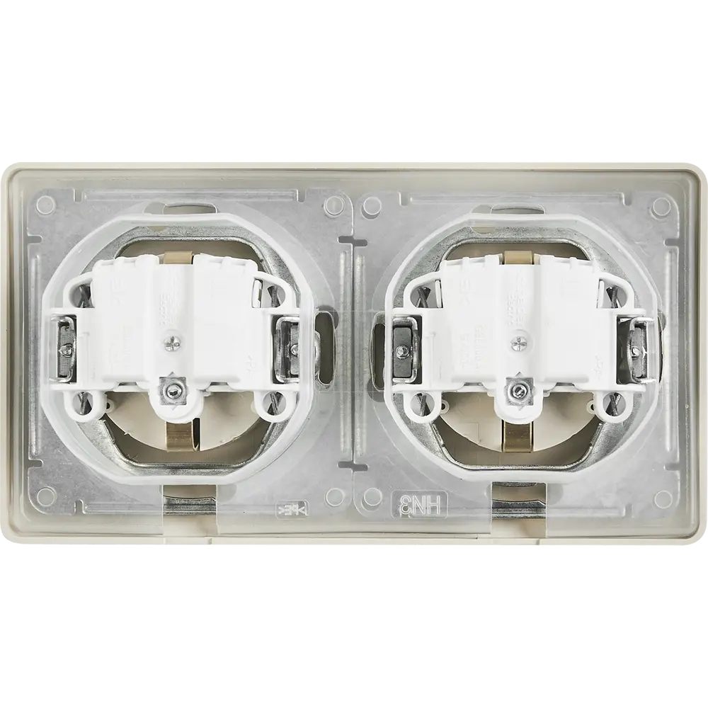 Розетка двойная встраиваемая Systeme Electric Glossa с заземлением со шторками IP44 цвет молочный 86710155 STLM-2166797 - Вид №3
