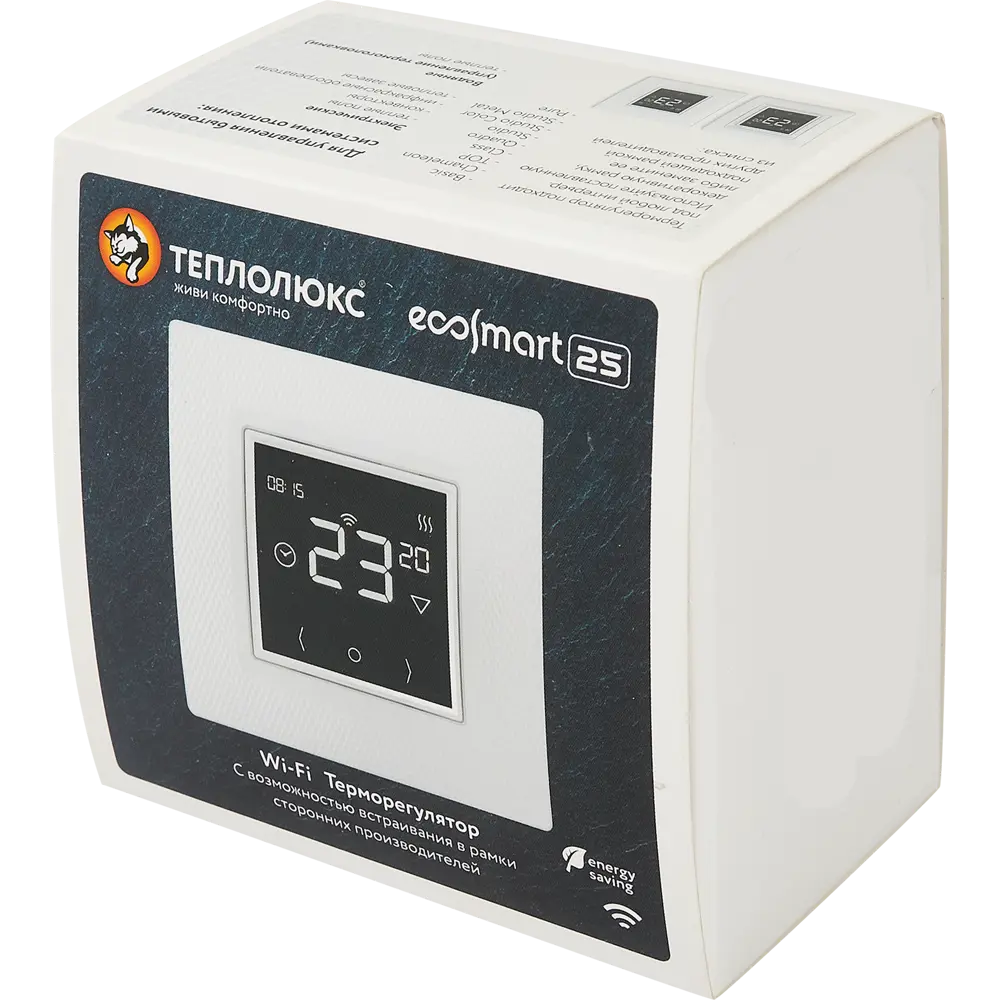 Терморегулятор для теплого пола Теплолюкс Ecosmart 25 электронный программируемый цвет белый STLM-2165115 - Вид №5