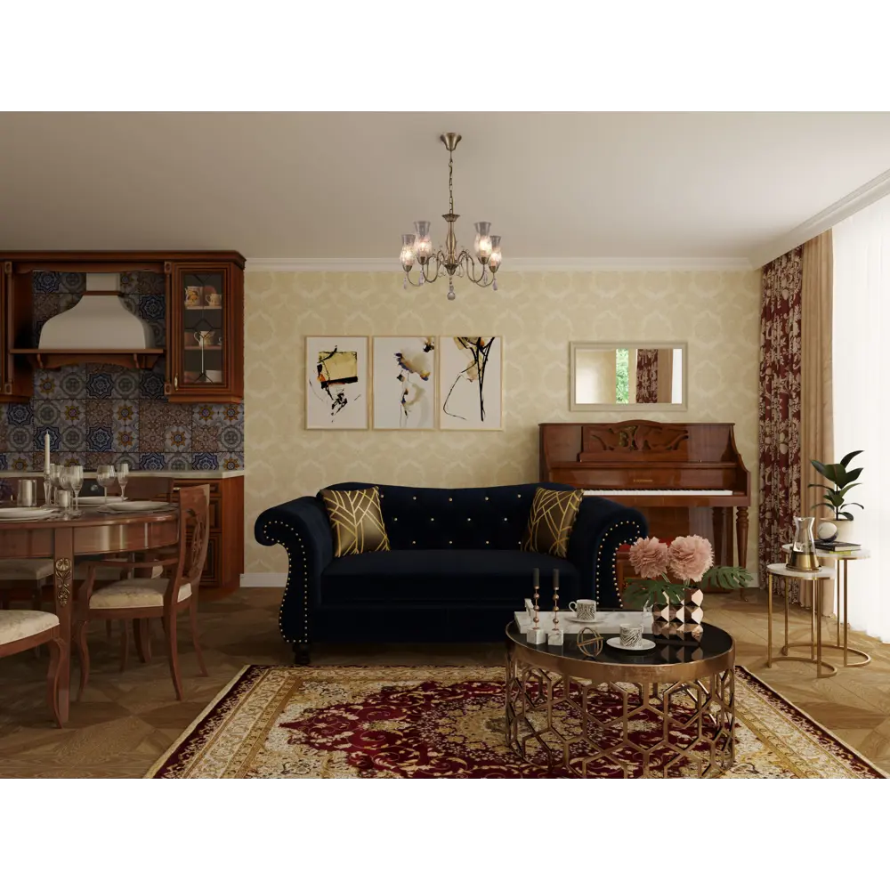 Люстра Лирика 5xE14x60 Вт, металл/стекло, цвет бронза WINK STLM-2024757 - Вид №8