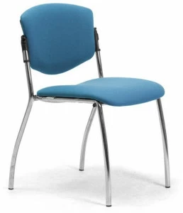 Leyform Приставной стул из хромированной стали и ткани  6534