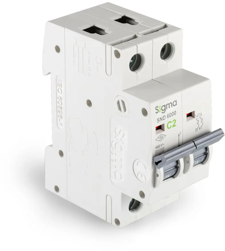 91228102 Автоматический выключатель Sigma elektrik 2P C2 А 6 кА 6SM202C STLM-1107383