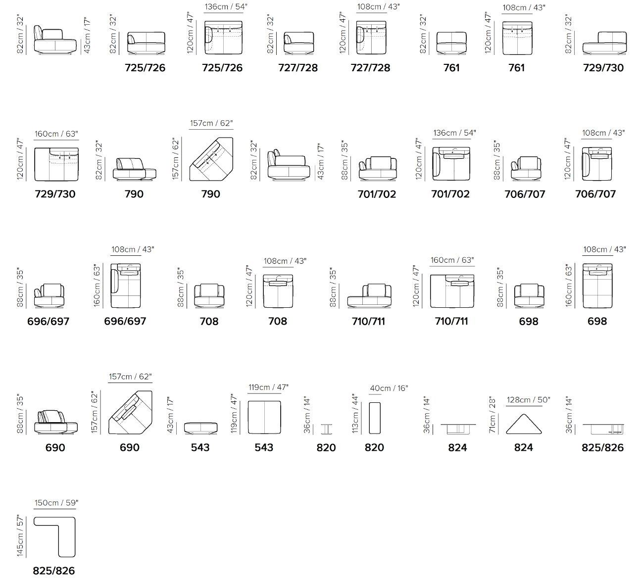 Кожаный угловой модульный диван Natuzzi Italia Cava ARCH-00071459 - Вид №3
