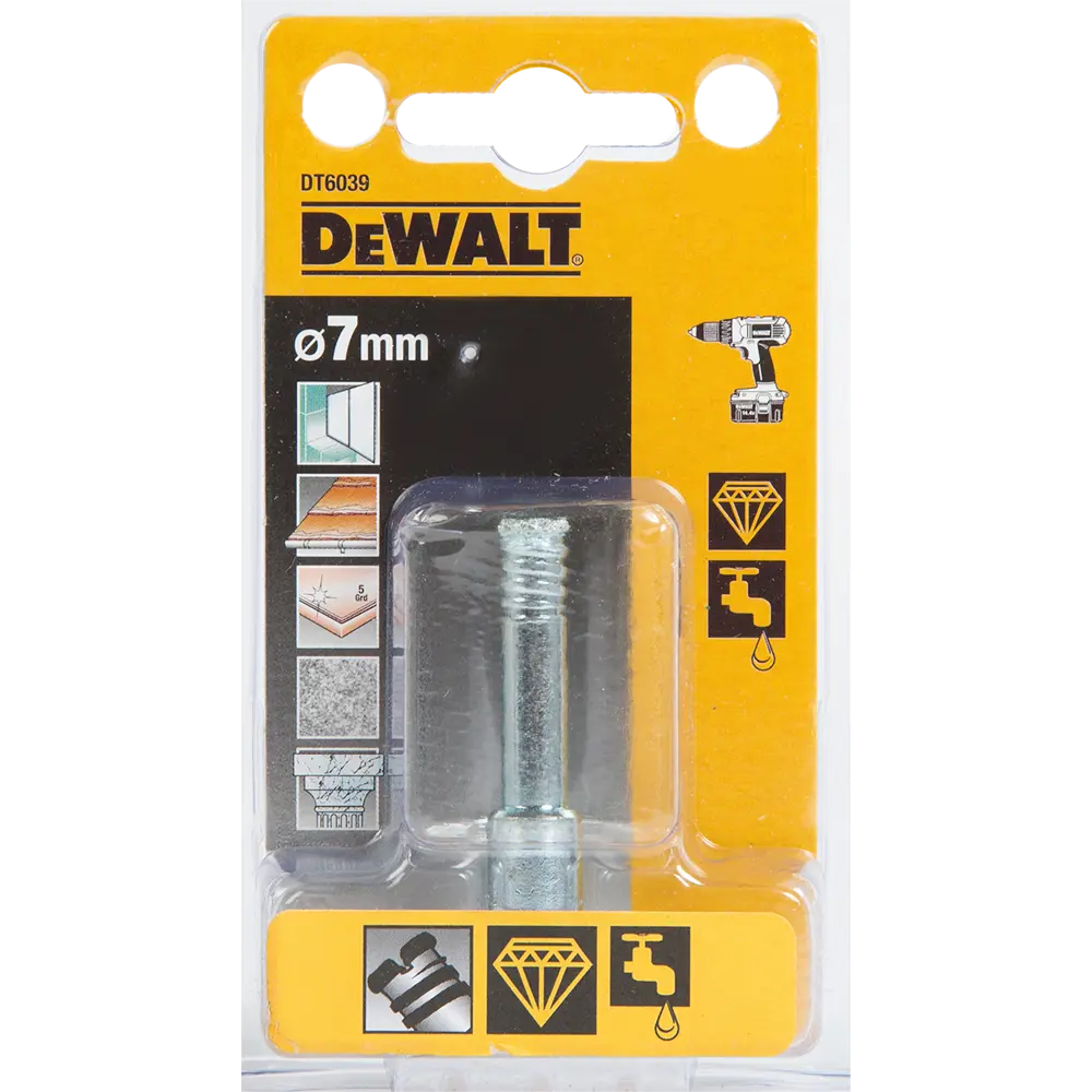 Сверло трубчатое алмазное по стеклу и керамике Dewalt DT6039 7 мм STLM-2099429 - Вид №3