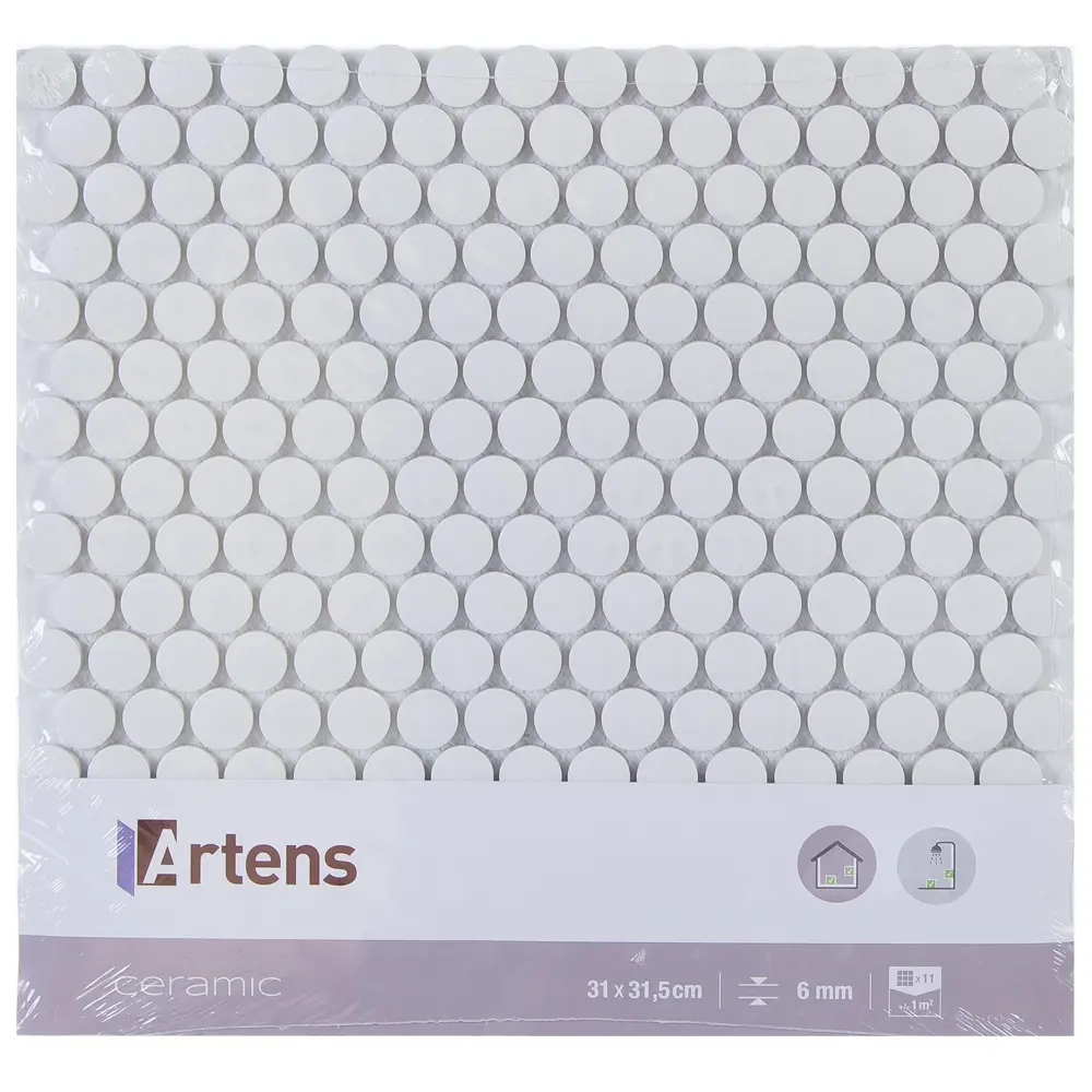 Мозаика Artens, 31х31.5 см, керамика, цвет белый STLM-2109530 - Вид №4