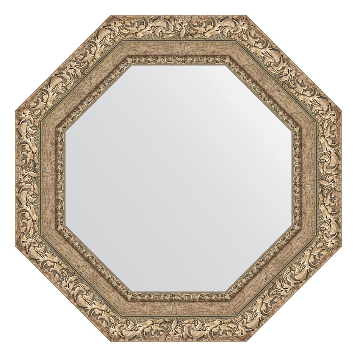 90312589 Зеркало в багетной раме виньетка античное серебро 85 мм 55.4х55.4 см BY 3775 OCTAGON STLM-0179563 EVOFORM
