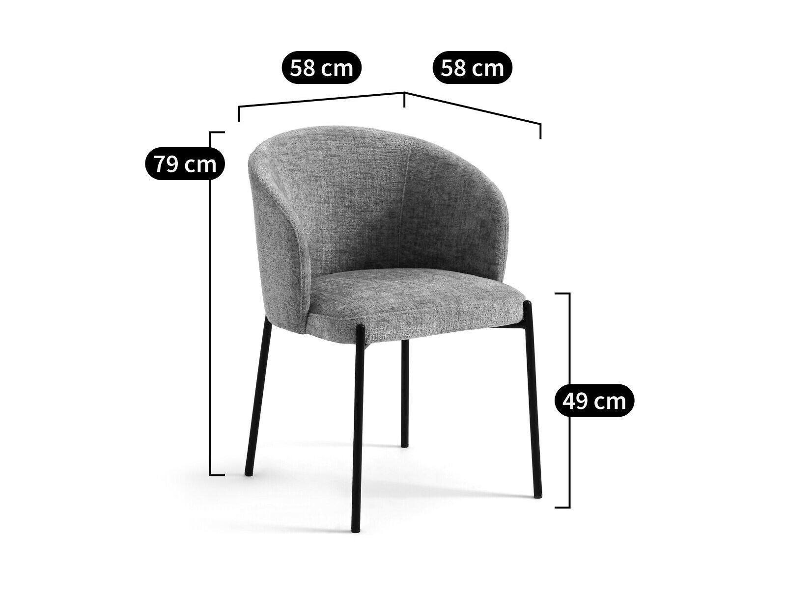 Мягкий стул из синели AMPM KINNA ARCH-00037265 - Вид №6